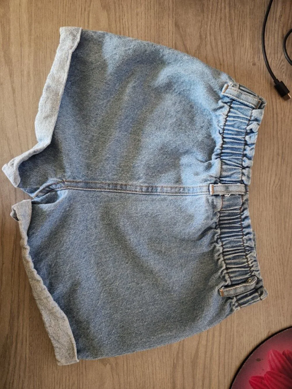Girls Jean Shorts Size 6 Calvin Klein Elastic Waist Light Blue Denim Pockets - Picture 5 of 7